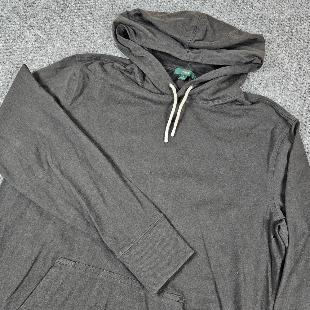 J Crew Oarsman Gray Long Sleeve Hoodie Pockets Drawstring Sweatshirt Men's Small